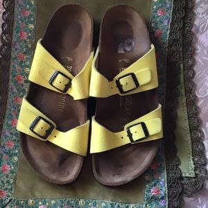 Birkenstock Yellow Leather Sandals Eur Sz 39 Used